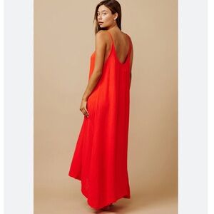 9Seed TULUM low back maxi dress in lightweight gauze - dahlia